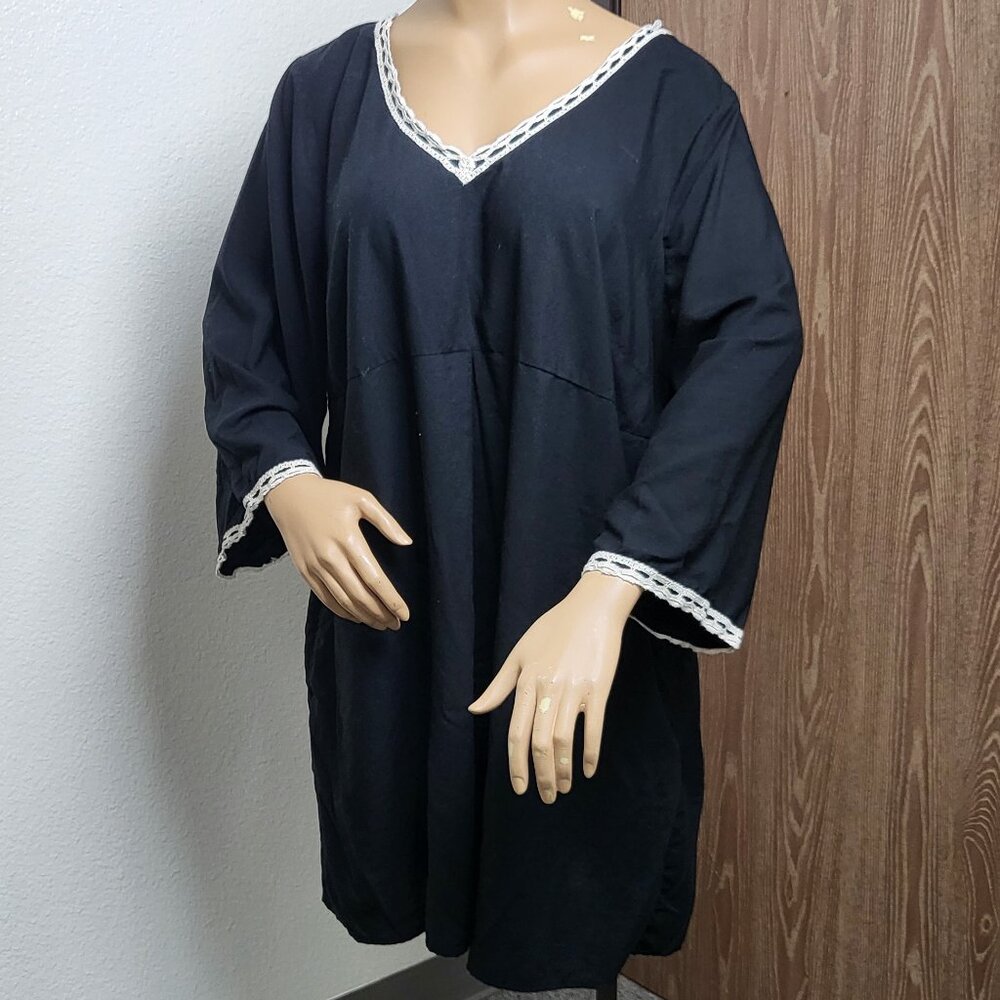 Lane Bryant woven black dress swimsuit coverup with pockets size 22/24